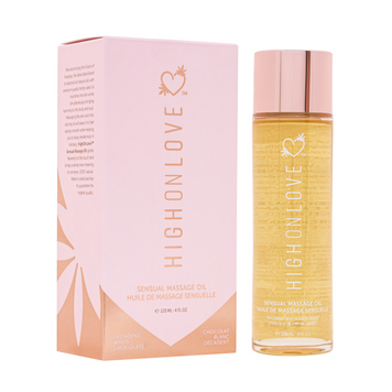 Масажна олія з ароматом білого шоколаду Sensual Massage Oil Decadent White Chocolate, 120 мл, HighOnLove