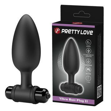 Анальна пробка Pretty Love Vibra Butt Plug II Black - 3,8 см