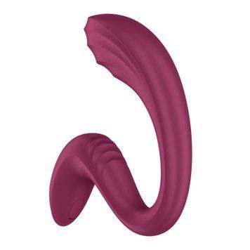 Вагинально-клиторальный вибратор Satisfyer G for Goddess 3 Wine Red для двойной стимуляции, гибкий