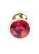 Анальная пробка Jewellery Gold Plug Red, 2,7 см