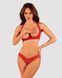 Комплект белья Obsessive Lacelove cupless 2-pcs set Red, открытый доступ, открытая грудь, XS/S