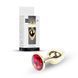 Анальная пробка Jewellery Gold Plug Red, 2,7 см
