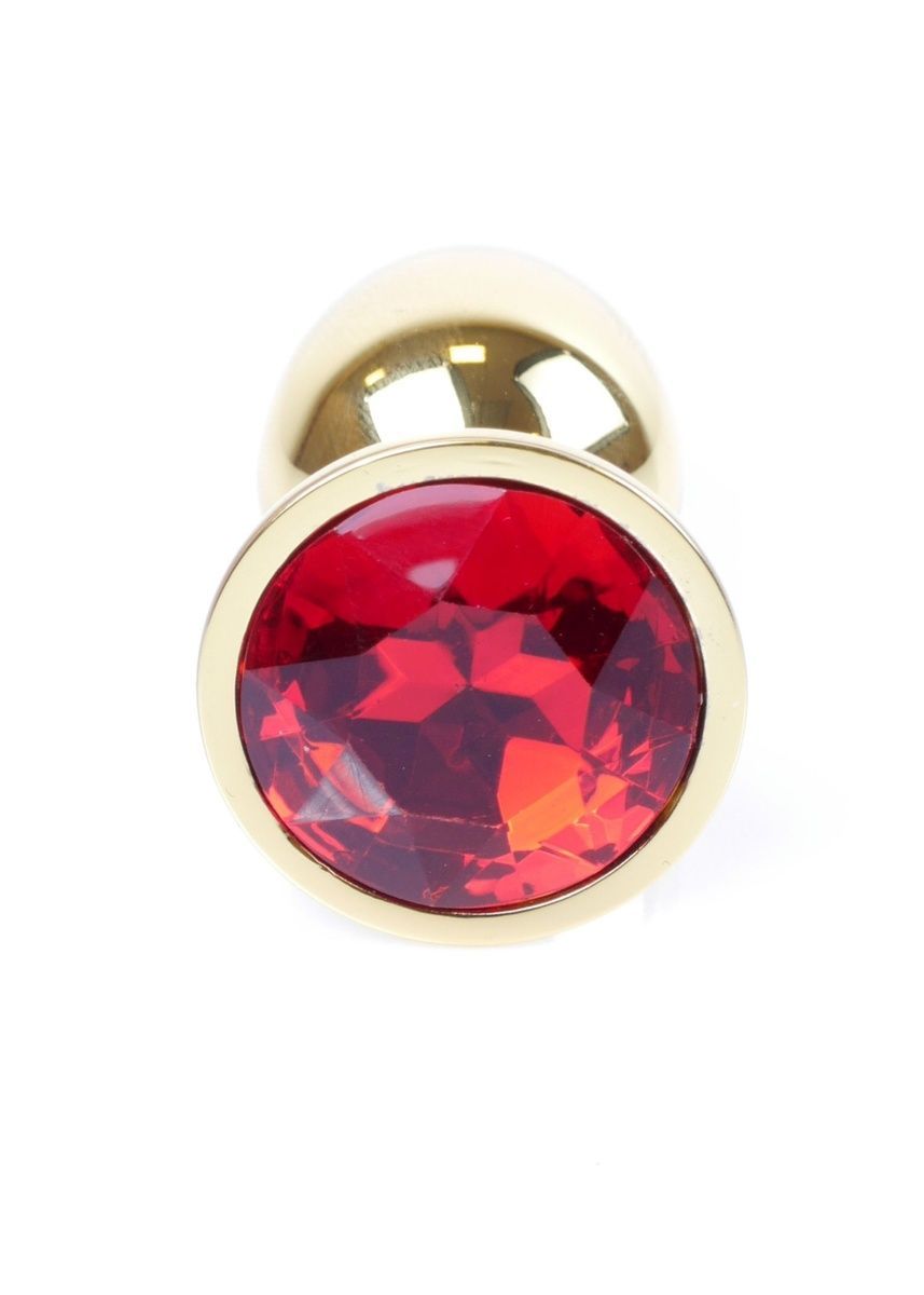 Анальная пробка Jewellery Gold Plug Red, 2,7 см