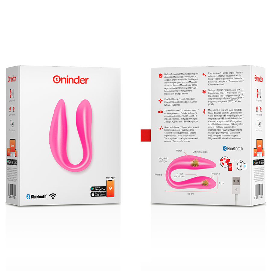 Смарт вібратор для пар DOUBLE PLEASURE, рожевий Oninder