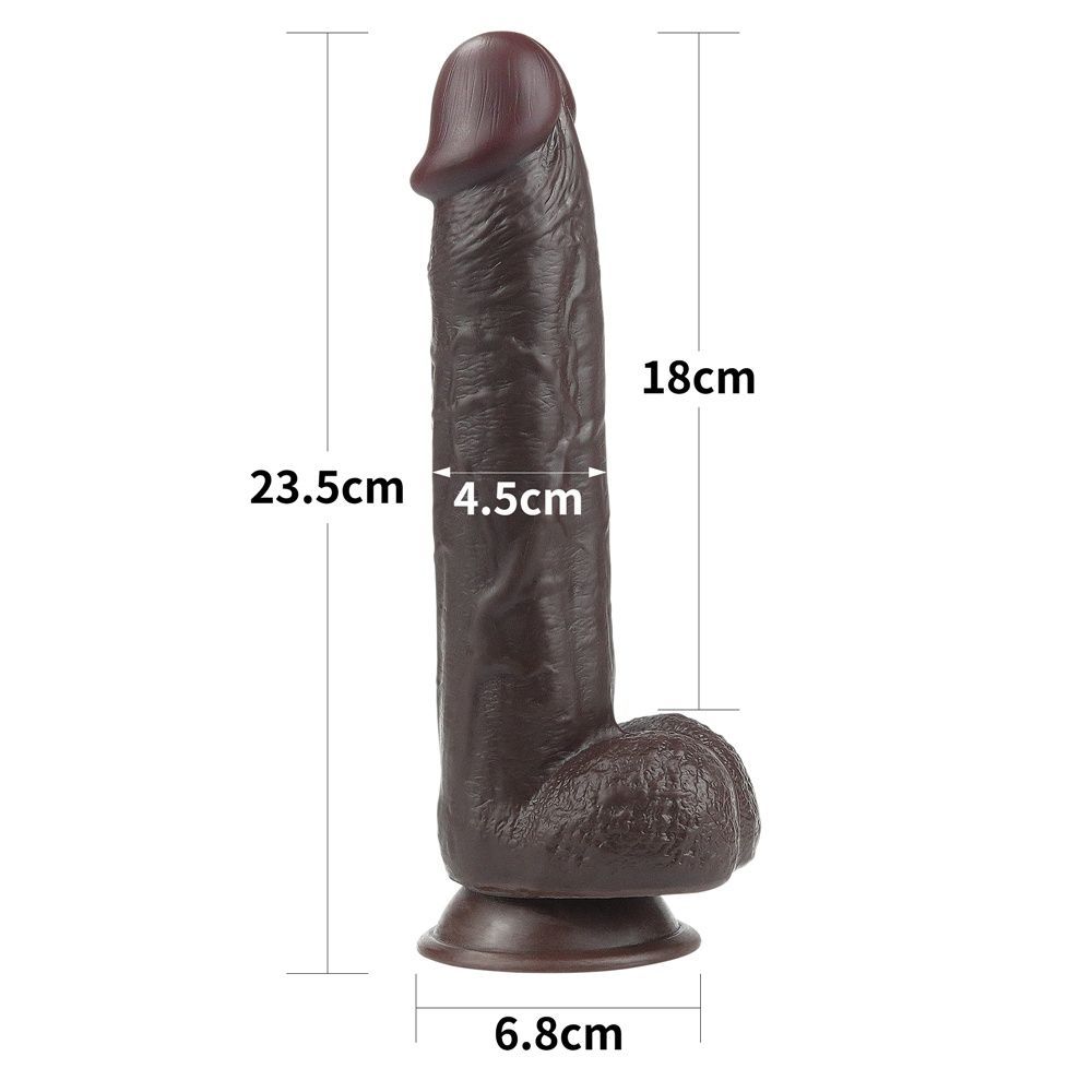 Фаллоимитатор LoveToy Sliding-Skin Dual Layer Dong 9" Black