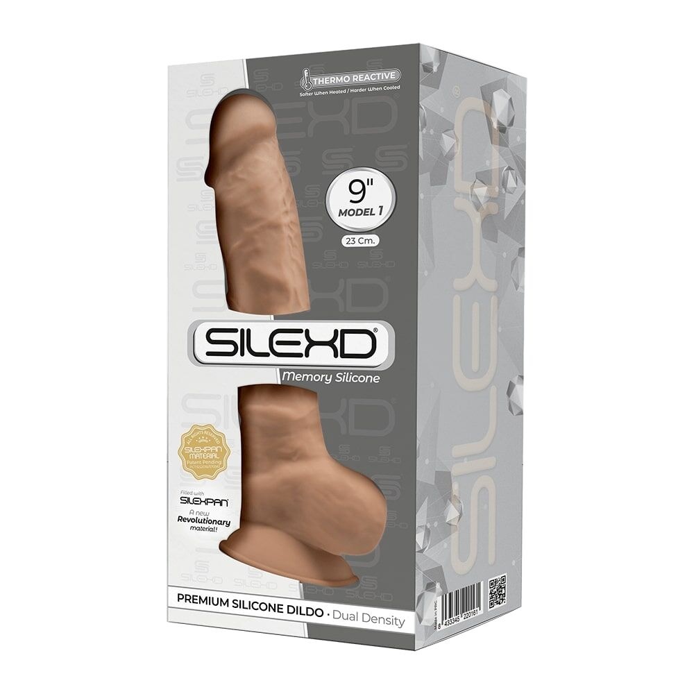 Фалоімітатор SilexD Tomas Caramel, двошаровий, силікон + Silexpan, d 4,9см