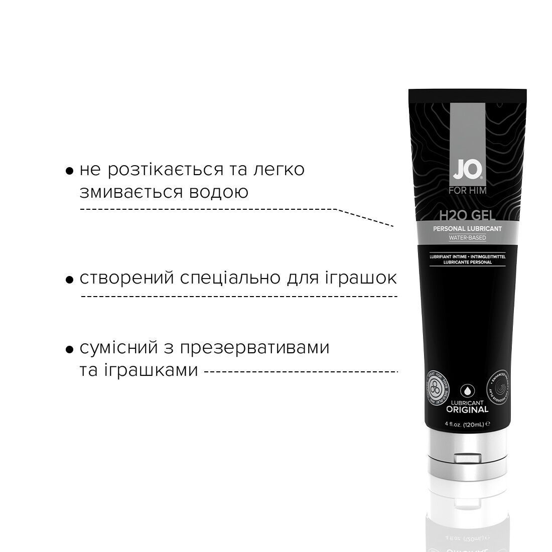Густа змазка на водній основі JO H2O GEL &mdash; ORIGINAL (120 мл), рослинний гліцерин