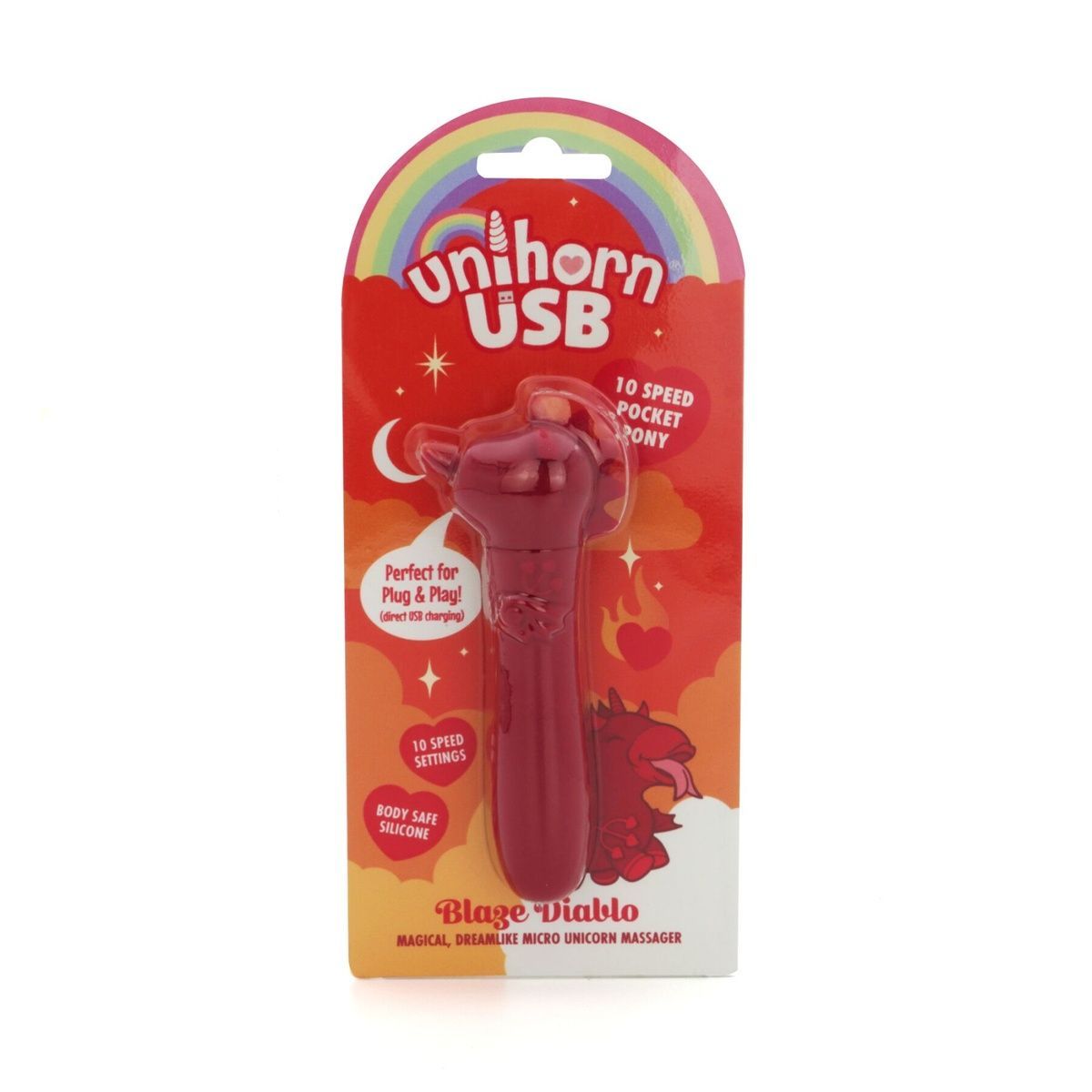 Вібратор-єдиноріжка Unihorn USB Bullet &ndash; Blaze Diablo віброкуля, USB-зарядка, 10 режимів