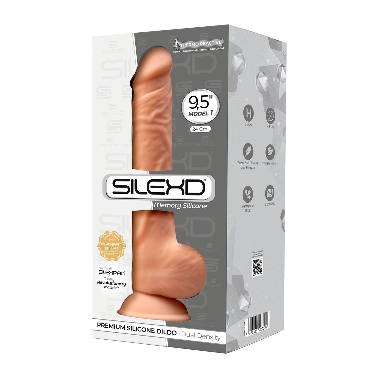 Фаллоимитатор SilexD Kevin Flesh, двухслойный, силикон+Silexpan, d 4,5см