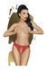 Трусики-тонг Penthouse Naughty Valentine S/M Red, кружево, открытый доступ к интимным зонам