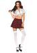 Еротичний костюм школярки Leg Avenue Classic School Girl, спідниця + кроп-топ на зав&rsquo;язках, S/M