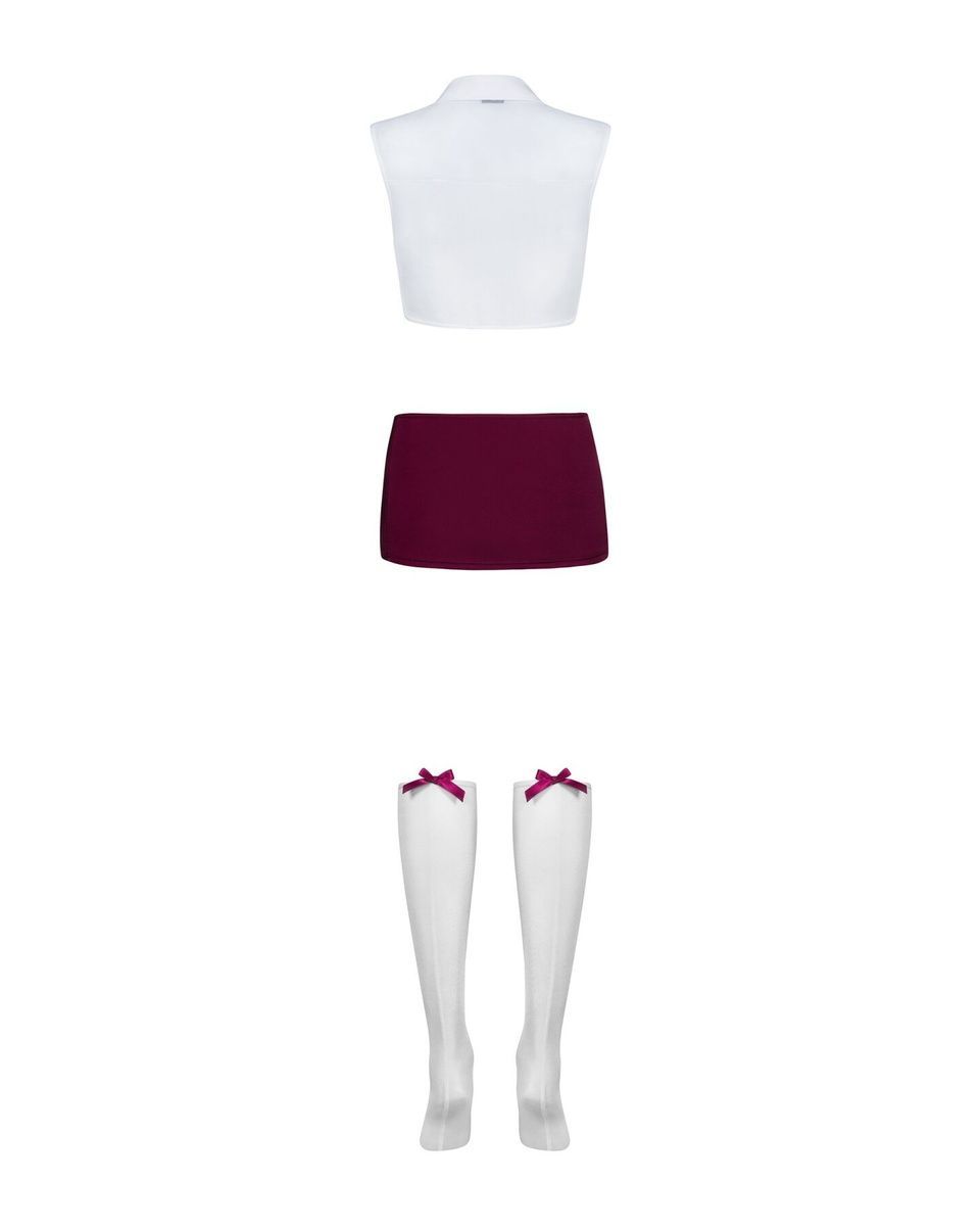 Эротический костюм студентки Obsessive Student 4 pcs costume, топ, юбка, стринги, гольфы, S/M
