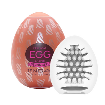 Мастурбатор-яйце Tenga Egg Cone, щільний TPE, пробник лубриканту 5 мл