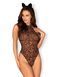Эротический костюм леопарда Obsessive Leocatia teddy L/XL, боди, обруч с ушками