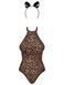 Эротический костюм леопарда Obsessive Leocatia teddy L/XL, боди, обруч с ушками
