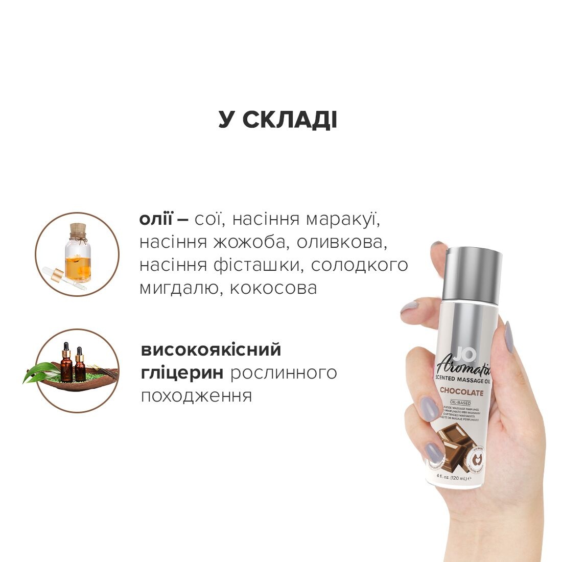 Натуральна масажна олія System JO Aromatix — Chocolate, 120 мл