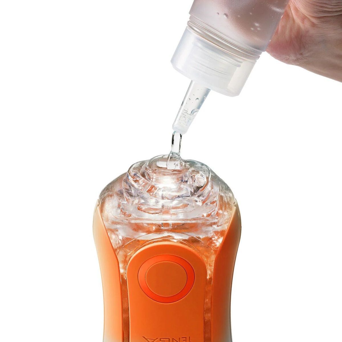 Мастурбатор Tenga Flip Orb &mdash; Sunset Orange, с изменяемым сжатием, со стимулирующими шариками внутри