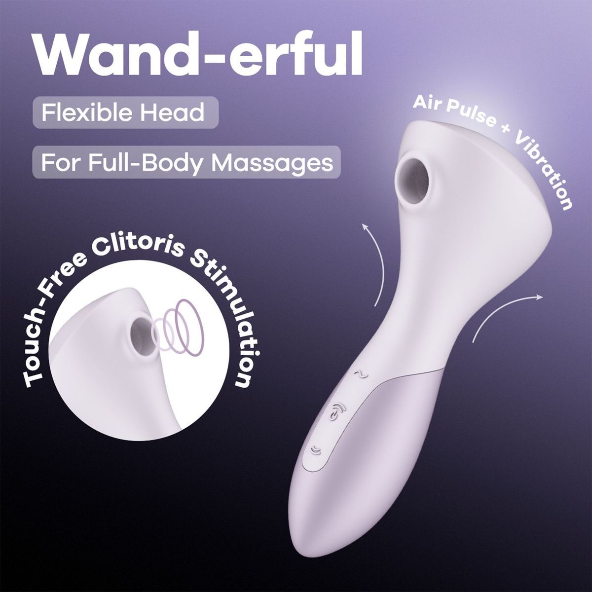 Вибромассажер Satisfyer Wand-erful с вакуумной стимуляцией клитора