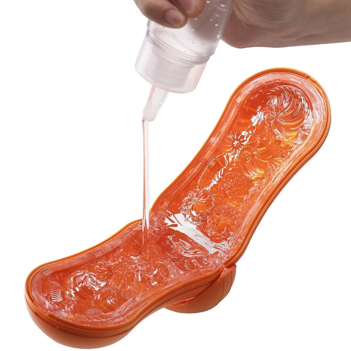 Мастурбатор Tenga Flip Orb &mdash; Sunset Orange, с изменяемым сжатием, со стимулирующими шариками внутри