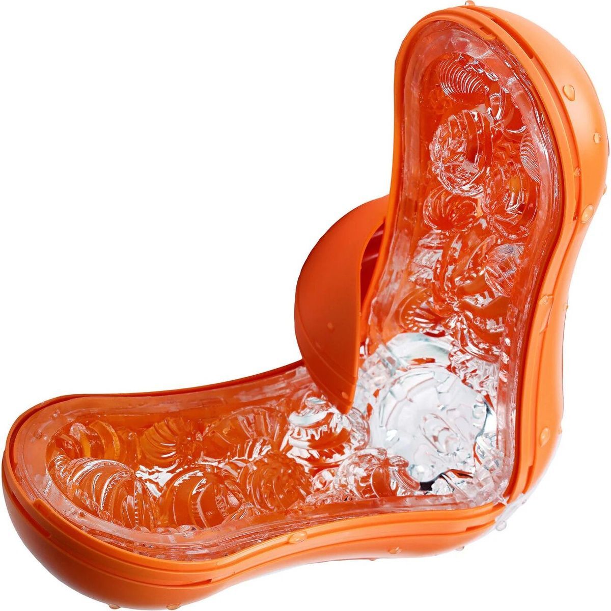 Мастурбатор Tenga Flip Orb &mdash; Sunset Orange, с изменяемым сжатием, со стимулирующими шариками внутри
