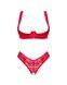 Комплект білизни Obsessive Lacelove cupless 2-pcs set XL/2XL Red, відкритий доступ, відкриті груди