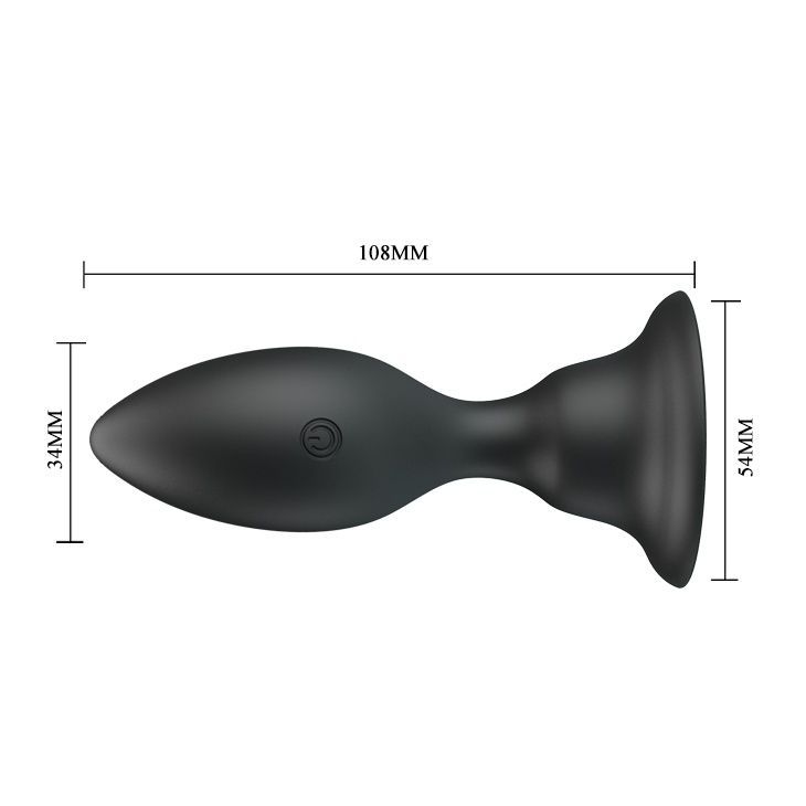 Анальна пробка з вібрацією Pretty Love Push Over To Trigger Vibration Black - 3,4 см