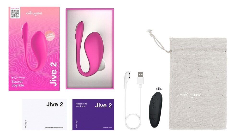 Смарт-виброяйцо We-Vibe Jive 2 Electric Pink, пульт ДУ, до 4 часов работы