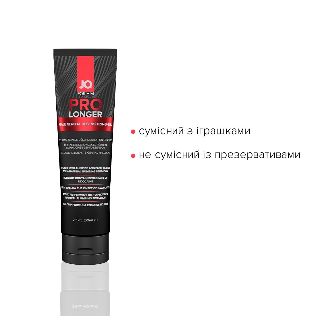 Пролонгер гель System JO Prolonger Gel (60 мл) с маслом перечной мяты, гвоздичного перца и пачулей