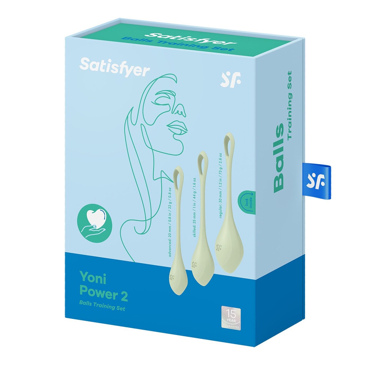 Набір йоні намистин Satisfyer Yoni Power 2 Light Green,  вага 22-44-73 гр.