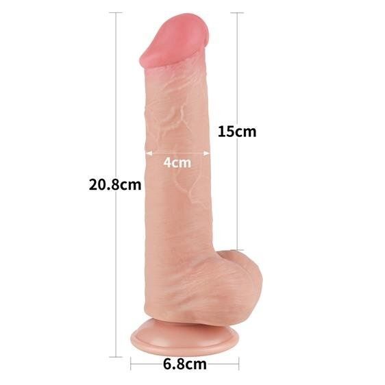 Фалоімітатор Sliding-Skin Dual Layer Dong 8" Flesh