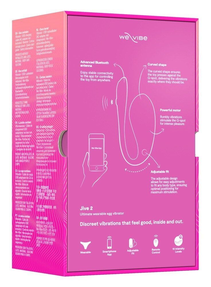 Смарт-виброяйцо We-Vibe Jive 2 Electric Pink, пульт ДУ, до 4 часов работы