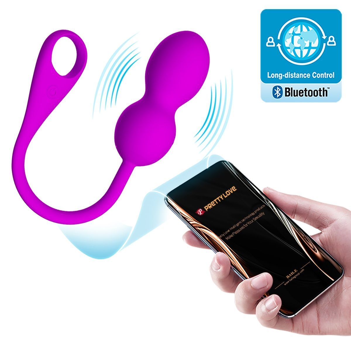 Вагінальні віброкульки Pretty Love Elvira Vibrating Egg Purple (App)