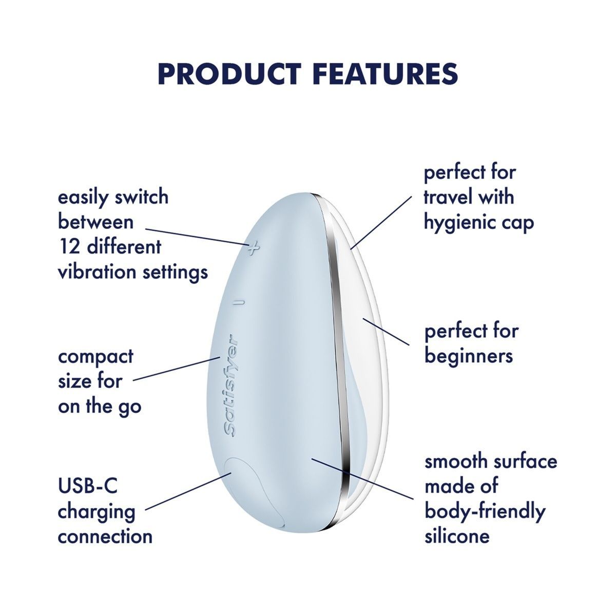 Вибратор для клитора Satisfyer Drop To Go, голубой