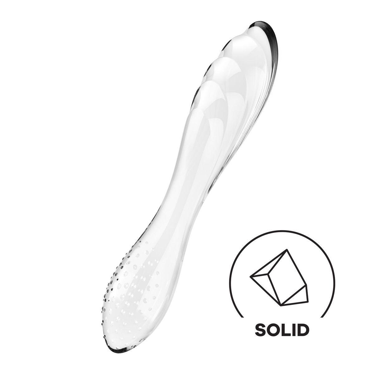 Двусторонний стеклянный дилдо Satisfyer Dazzling Crystal 1 Transparent, очень прочный, без стоппера