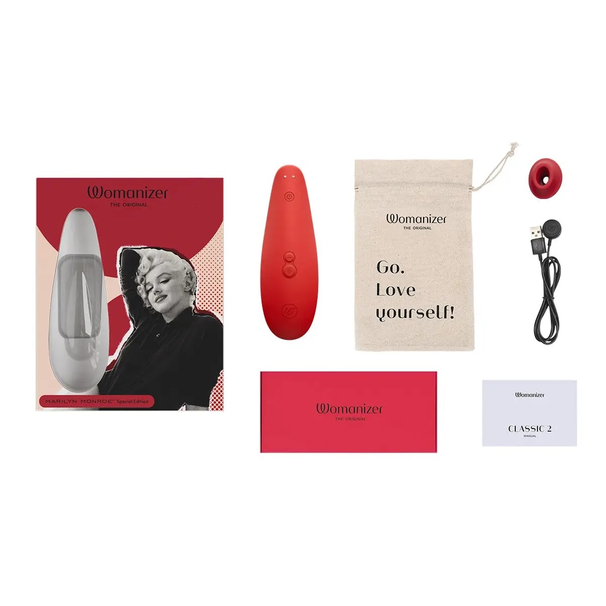 Вакуумный стимулятор клитора Womanizer Marilyn Monroe Vivid Red