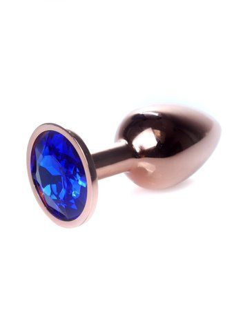 Анальная пробка Jewellery Red Gold Plug Dark Blue, 2,7 см