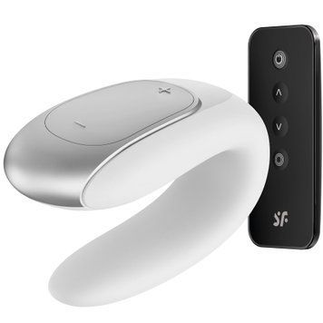 Смарт-вибратор для пар Satisfyer Double Fun с пультом ДУ, белый
