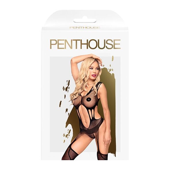 Бодістокінг fishnet з панчохами WILD VIRUS колір: чорний , XL, Penthouse