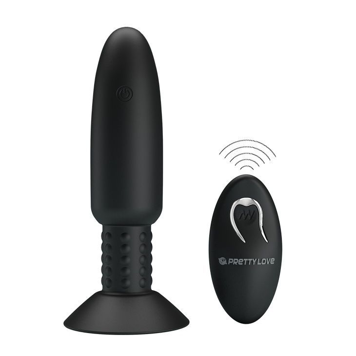 Анальная пробка с вибрацией Pretty Love Beaded For Extra Pleasure Black &ndash; 3,6 см
