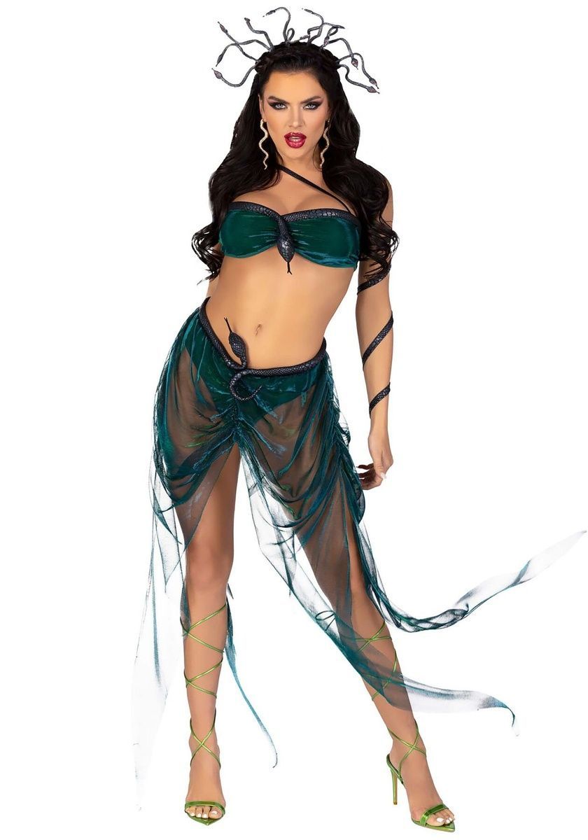 Эротический костюм Медузы Горгоны Leg Avenue Medusa Costume, топ, юбка, нарукавники, украшения, XS