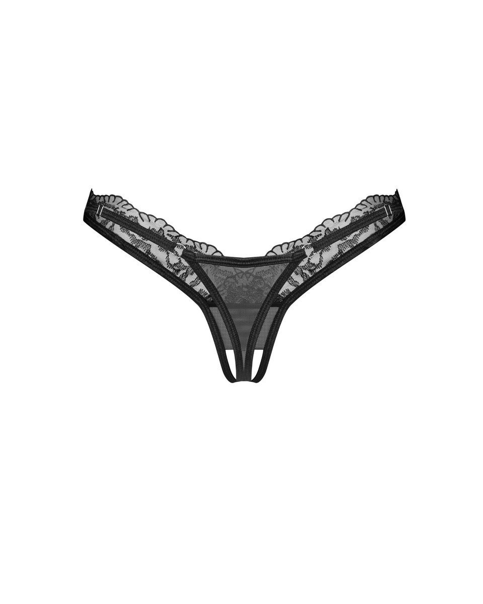 Трусики Obsessive Arrowel Black crotchless thongs , S/M