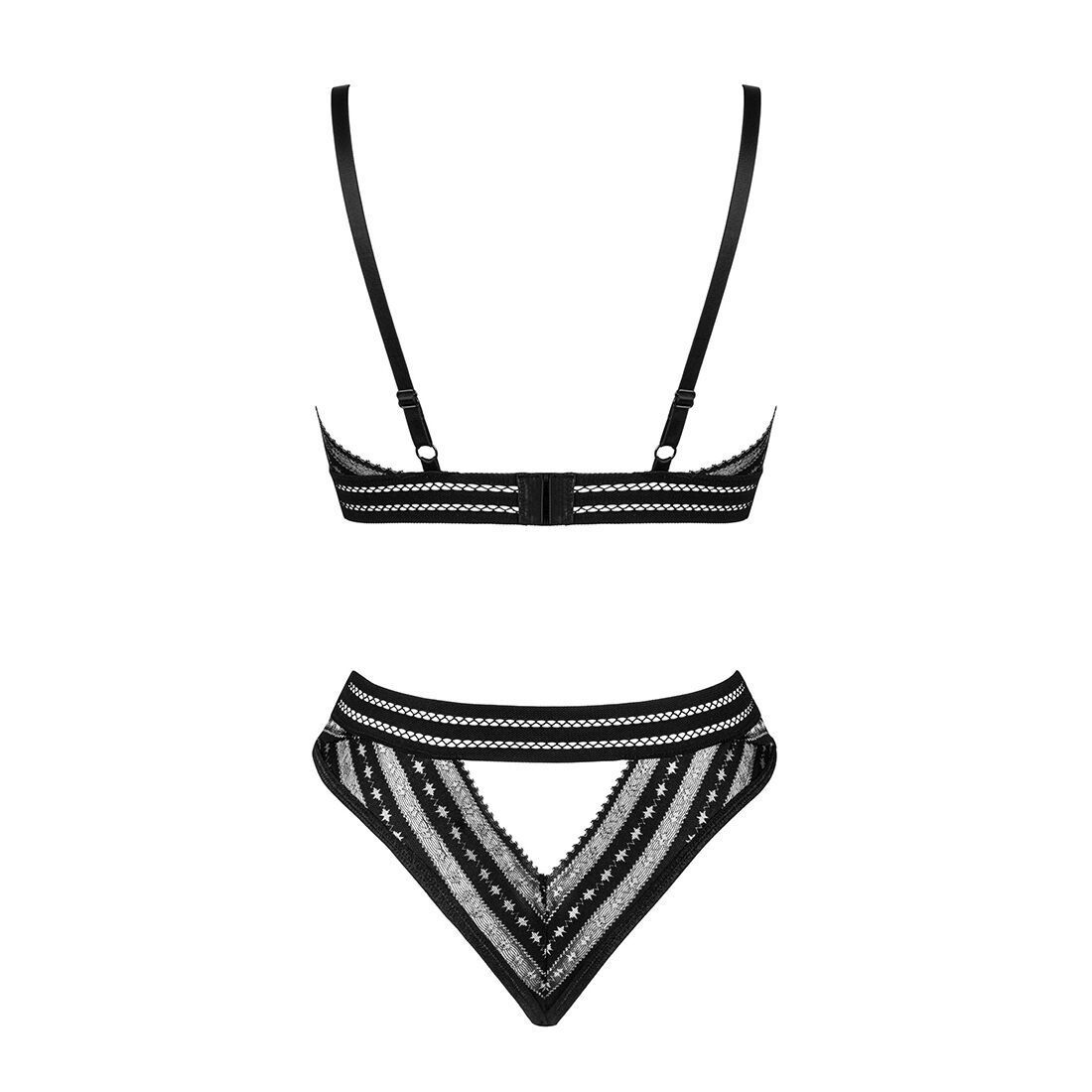 Комплект білизни Obsessive Natilya 2-pcs set, black, бюстгальтер, трусики, XS/S