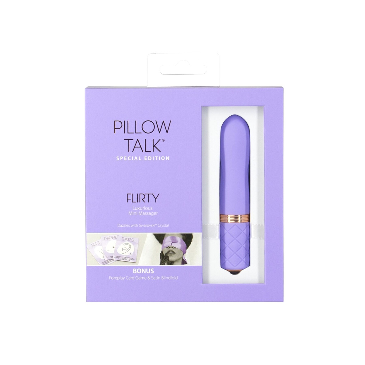 Подарунковий набір Pillow Talk Flirty Purple Special Edition, пов’язка на очі+гра