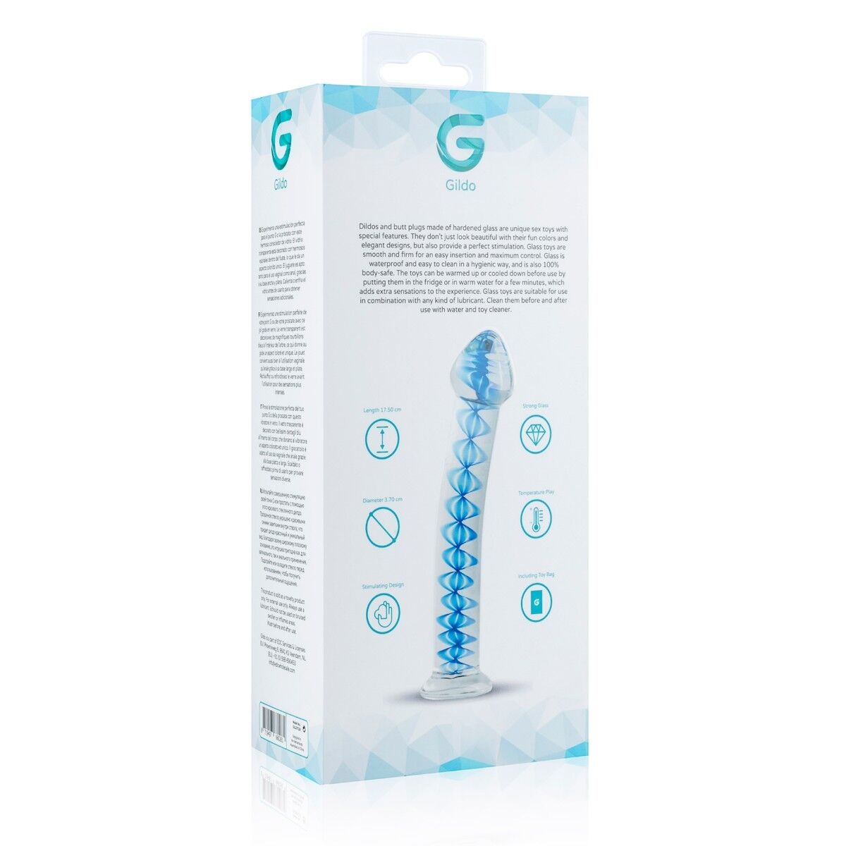 Стеклянный дилдо Gildo Glass Dildo No. 4, для точки G и простаты