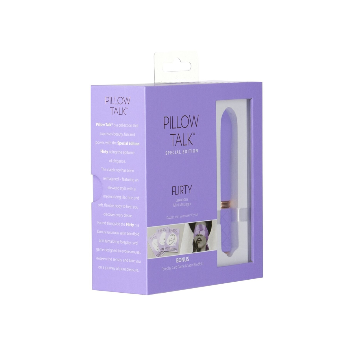 Подарунковий набір Pillow Talk Flirty Purple Special Edition, пов’язка на очі+гра