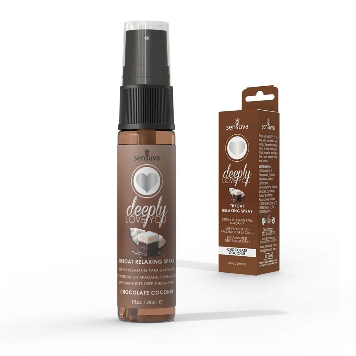 Спрей для глибокого мінету Sensuva Deeply Love You Chocolate Coconut (29 мл)