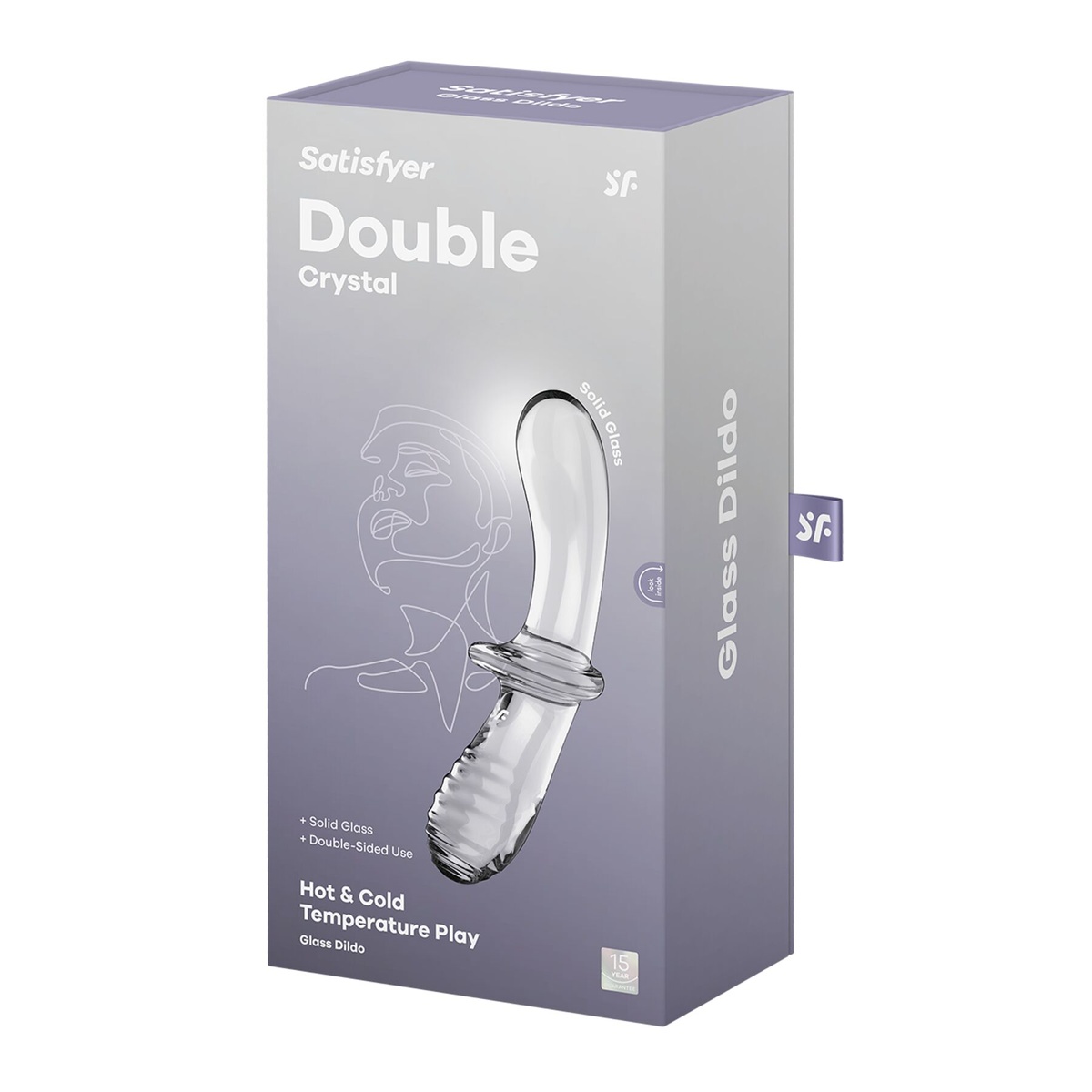 Двусторонний стеклянный дилдо Satisfyer Double Crystal Transparent, боросиликатное стекло, унисекс