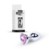 Анальна пробка Jewellery Silver Heart Plug Light Pink d 2,7 см