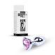 Анальная пробка Jewellery Silver Heart Plug Light Pink d 2,7 см