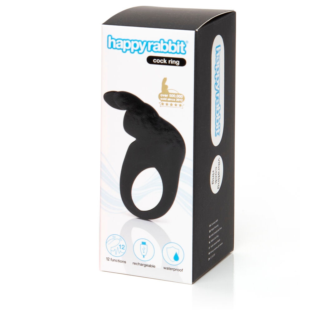 Ерекційне кільце Rechargeable Vibrating Rabbit, чорне